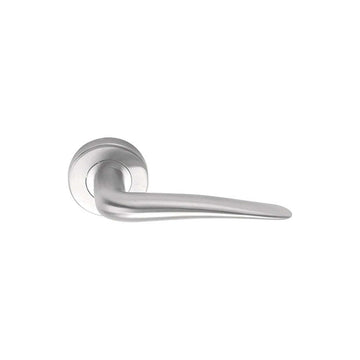 BASICS LB20 solid sprung lever handle on rose satin stainless steel   in Satin Stainless