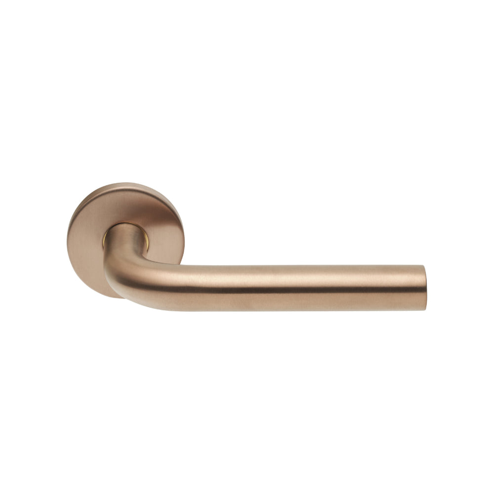BASICS LB3-19 sprung lever handle on rose EN1906 class 3 PVD light bronze in Light Bronze PVD