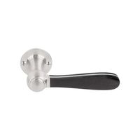 BOSCO LZ100-G sprung lever handle on rose satin stainless steel / black  in Satin Stainless / Black