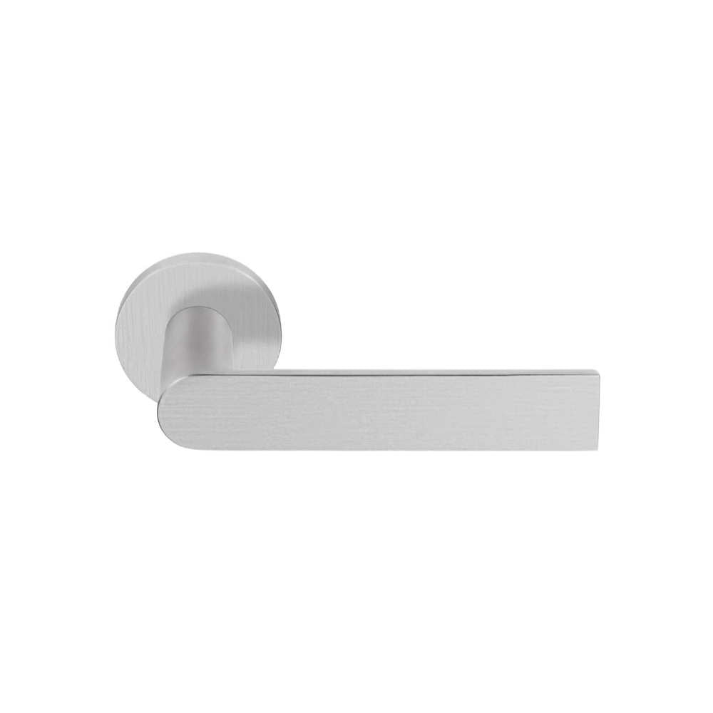 ARC PBA100-G sprung lever handle on rose satin stainless steel in Satin Stainless