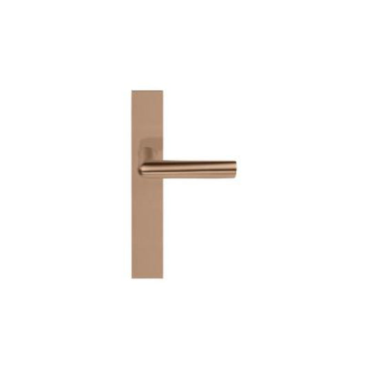INC PBI100P236SFC unsprung lever handle on blank plate PVD light bronze in Light Bronze PVD
