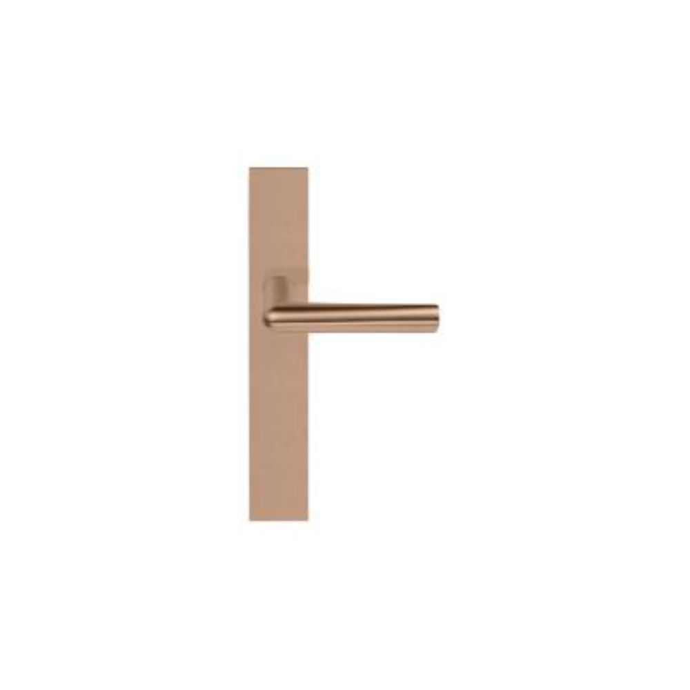 Pair of Formani INC Lever handles with 23mm diameter on rectangular backplates, showcasing sleek, modern door hardware design.