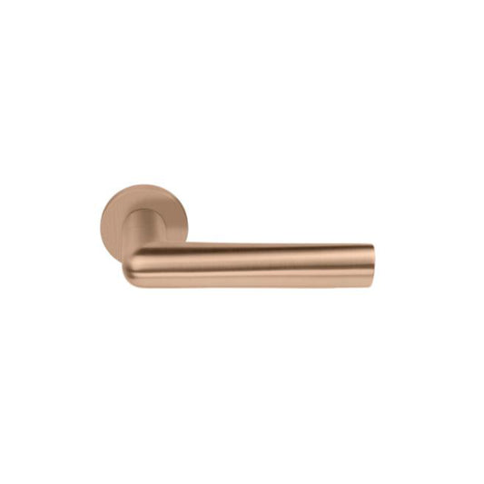 INC PBI102 unsprung lever handle on rose PVD light bronze in Light Bronze PVD