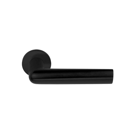 INC PBI102 unsprung lever handle on rose PVD satin black in Satin Black
