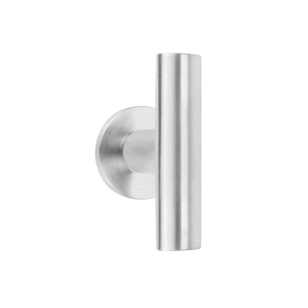 INC PBI103-G sprung lever handle on rose satin stainless steel in Satin Stainless