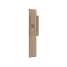 Pair of Formani INC T-Lever door handles with 38mm diameter on rectangular backplates, shown in a sleek black finish.