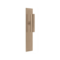 Pair of Formani INC T-Lever door handles with 38mm diameter on rectangular backplates, shown in a sleek black finish.
