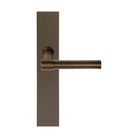 Pair of Formani ONE Lever door handles with 15mm diameter on rectangular plates, showcasing sleek modern design.