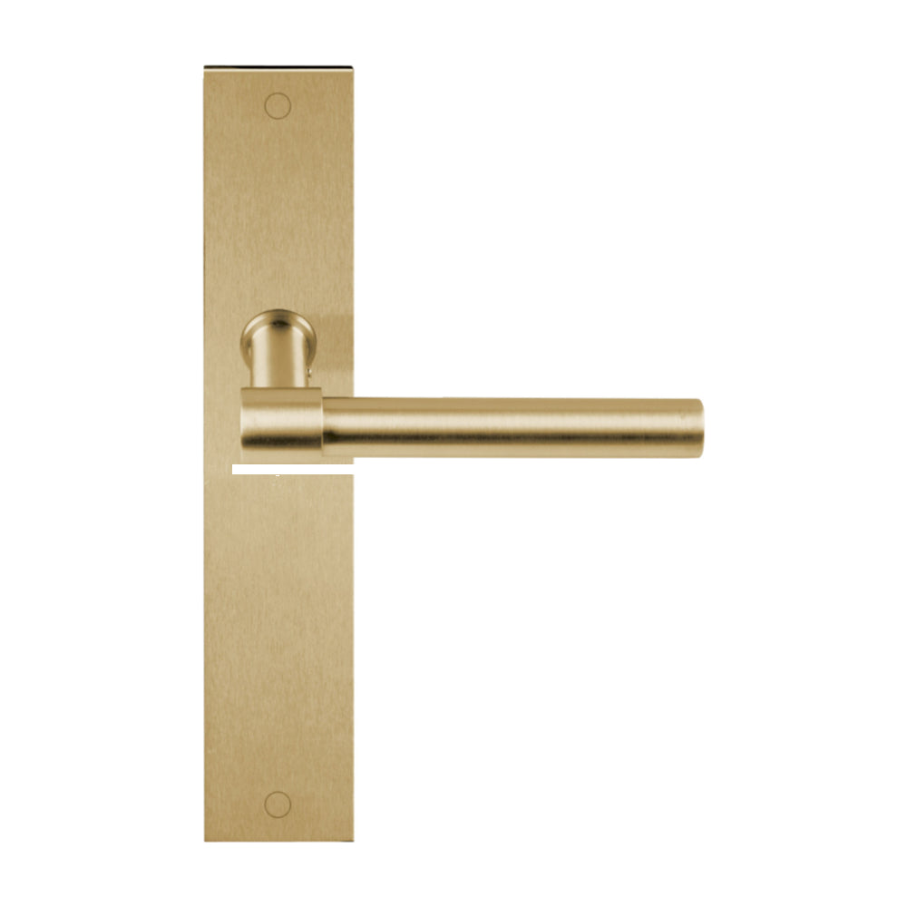 Pair of Formani ONE Lever handles with 15mm diameter on rectangular plates, showcasing sleek modern design and chrome finish.