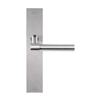 Pair of Formani ONE Lever door handles with 15mm diameter on rectangular plates, showcasing sleek modern design.