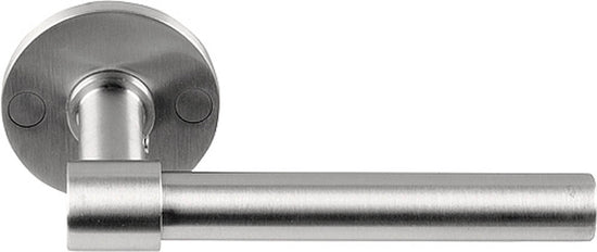PIET BOON PBL15XL/50 sprung lever handle 15mm on rose satin stainless steel in Satin Stainless