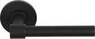 Pair of Formani ONE XL 15Ø lever handles with round rose, showcasing sleek modern design and polished metal finish.