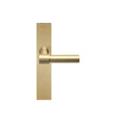 Pair of Formani ONE Lever door handles with 20mm diameter on rectangular plates, shown in polished finish.