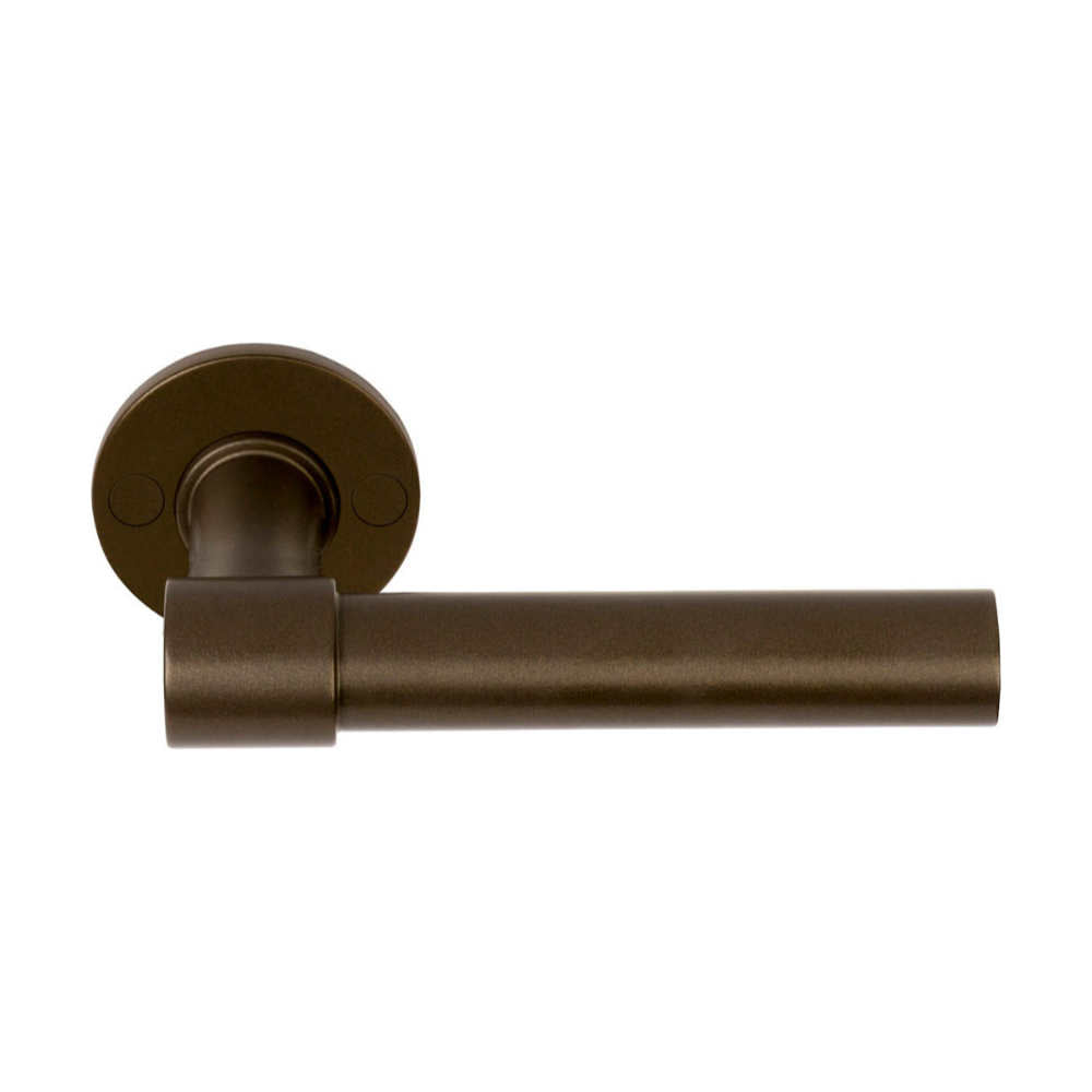PIET BOON PBL20XL/50 sprung lever handle 20mm on rose bronze in Bronze