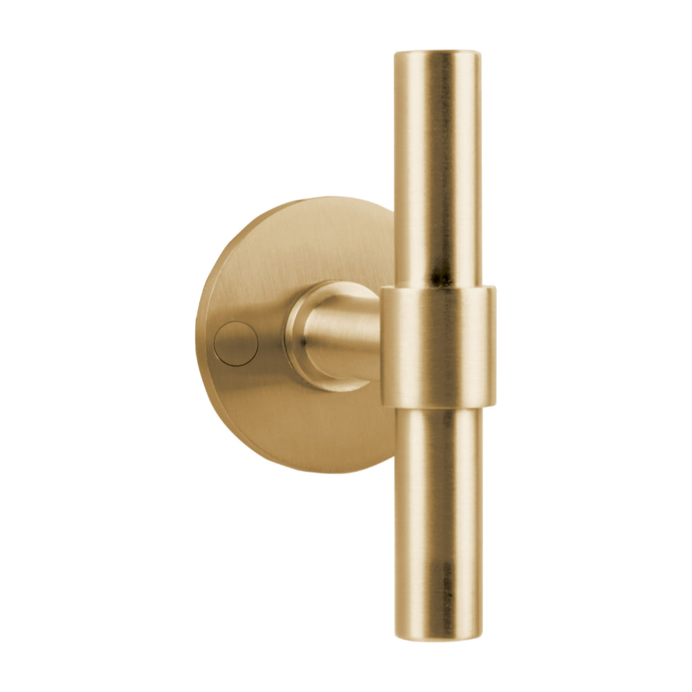 ONE PBT15/50 sprung lever handle on rose PVD satin gold in Satin Gold