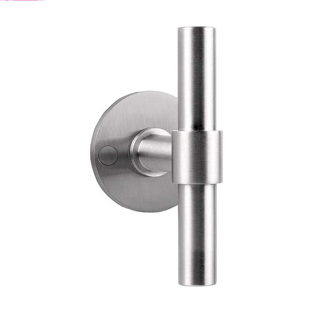 PIET BOON PBT15/50 sprung lever handle 15mm on rose satin stainless steel in Satin Stainless