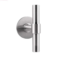 PIET BOON PBT15/50 sprung lever handle 15mm on rose satin stainless steel in Satin Stainless