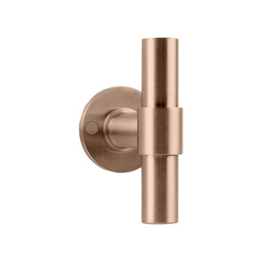 ONE PBT20/50 sprung lever handle on rose PVD light bronze in Light Bronze PVD