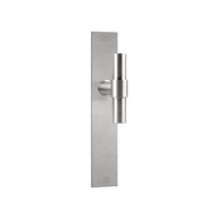Pair of Formani ONE T-Lever 20mm diameter door handles on rectangular backplates, showcasing sleek modern design.