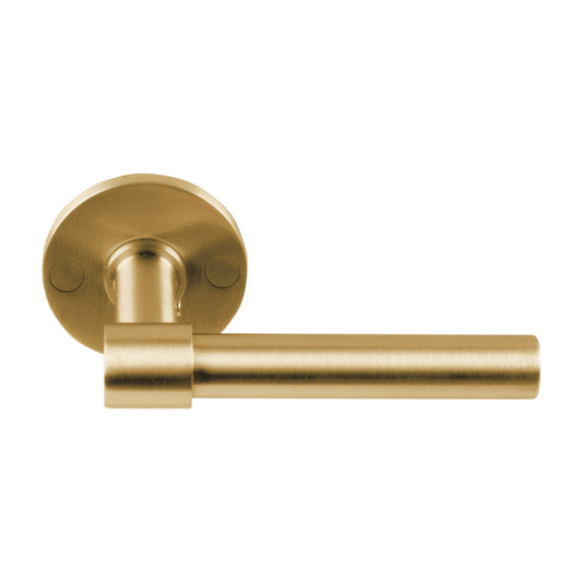 ONE PBL15/50 sprung lever handle on rose PVD satin gold in Satin Gold