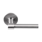 PIET BOON PBL15/50 sprung lever handle 15mm on rose satin stainless steel in Satin Stainless