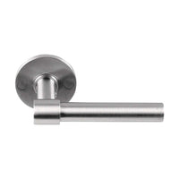 PIET BOON PBL15/50 sprung lever handle 15mm on rose satin stainless steel in Satin Stainless
