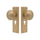 Victorian Knob Lock - Euro 48mm in Matt Satin Brass