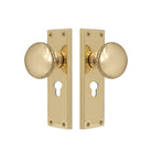 Victorian Knob Lock - Euro 48mm in Polished Brass