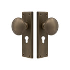 Victorian Knob Lock - Euro 48mm in Roman Brass