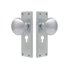 Victorian Knob Lock - Euro 48mm in Satin Chrome