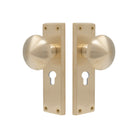 Victorian Knob Lock - Euro 48mm in Satin Brass Unlaquered