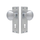 Victorian Knob Lock in Satin Chrome