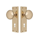 Victorian Knob Lock in Unlacquered Brass
