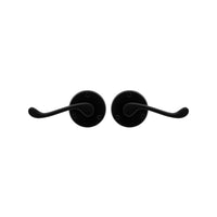 Victorian Round Rose Lever Set in Matt Black