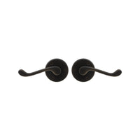 Victorian Round Rose Lever Set in Dark Roman Brass
