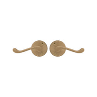 Victorian Round Rose Lever Set in Matt Satin Brass