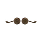 Victorian Round Rose Lever Set in Natural Bronze