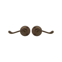 Victorian Round Rose Lever Set in Natural Bronze