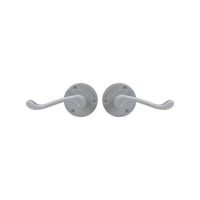 Victorian Round Rose Lever Set in Satin Chrome