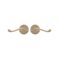 Victorian Round Rose Lever Set in Satin Brass Unlaquered