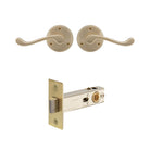 York Passage Set in Unlacquered Satin Brass