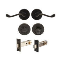 York - Round Rose Privacy Set in Dark Roman Brass