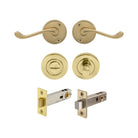 York - Round Rose Privacy Set in Polished Brass