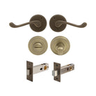 York - Round Rose Privacy Set in Roman Brass