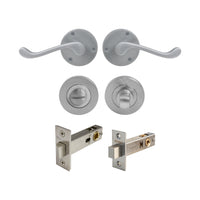 York - Round Rose Privacy Set in Satin Chrome