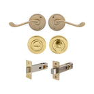 York - Round Rose Privacy Set in Unlacquered Brass