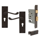York Square Longplate - Euro Locking Set in Vintage Bronze