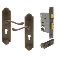 York Victorian Longplate - Euro Locking Set in Oil Rubbed Bronze
