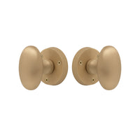 Knob Latch Oval in Matt Satin Brass