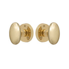 Knob Latch Oval in Polished Brass